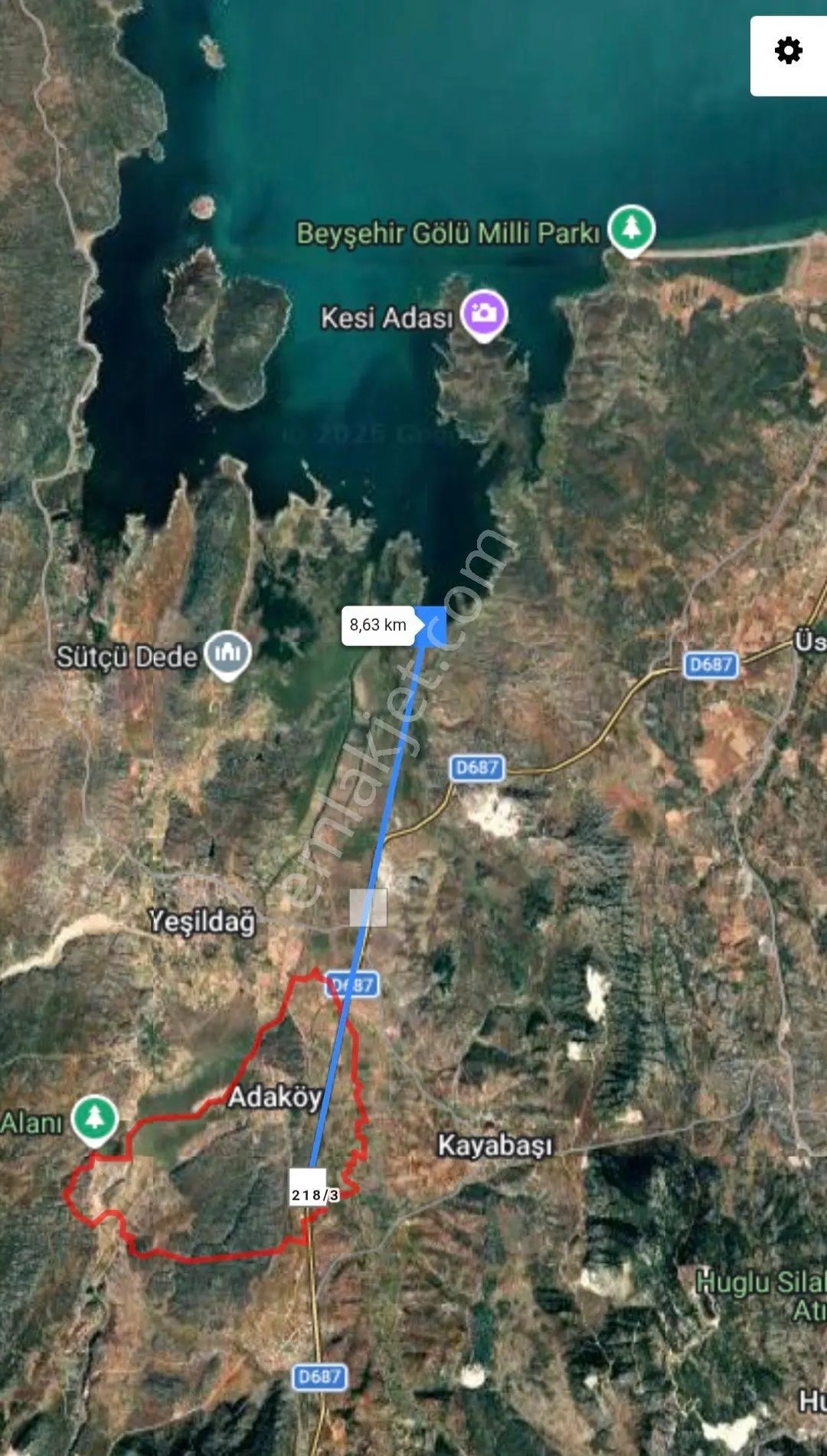 İdamax'tan Beyşehir Adaköy'de Satılık Tarla
