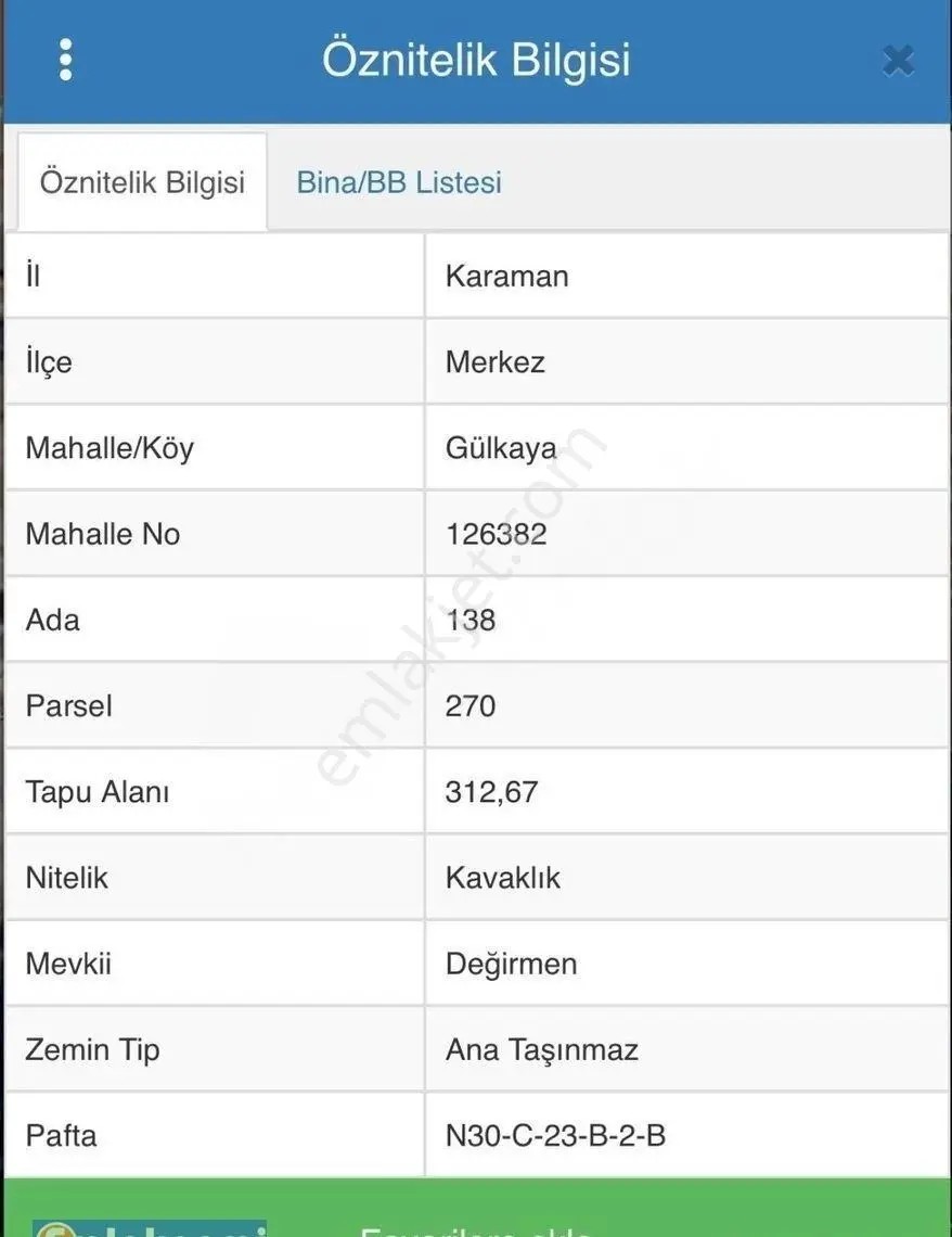 Emlaknomi'den Gülkaya Köyünde Satılık Bahçe