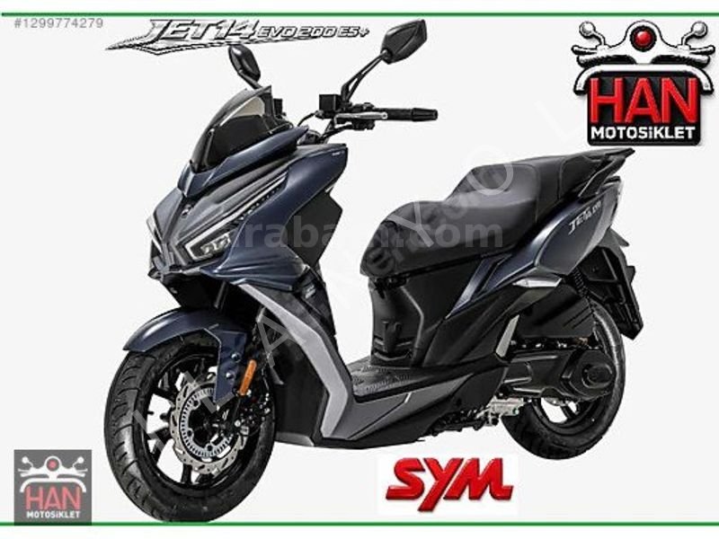 Galeriden SYM Jet 14 Evo 200 Plus 2025 Model Bartın 0 km Gri