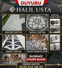 Güzelbahçe granit küptaş begonit küptaş uygulama ekibi Halil usta