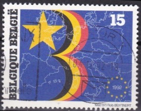 BELÇİKA 1992 DAMGALI AVRUPA BİRLİĞİ SERİSİ