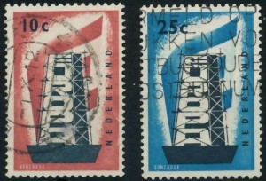 HOLLANDA 1956 DAMGALI AVRUPA CEPT SERİSİ