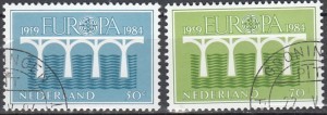 HOLLANDA 1984 DAMGALI AVRUPA CEPT SERİSİ