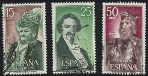 İSPANYA 1972 DAMGALI ÜNLÜ KİŞİLER SERİSİ