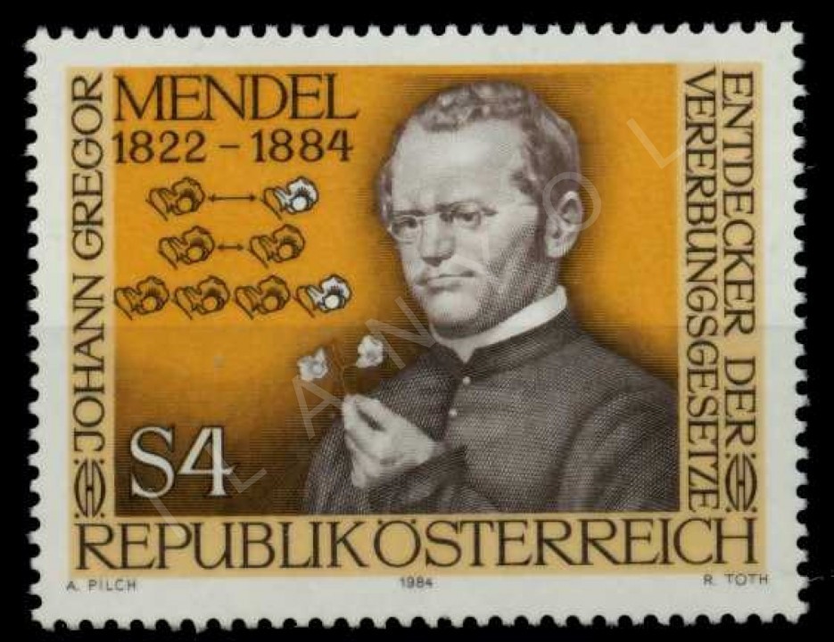 AVUSTURYA 1984 DAMGASIZ JOHAN GREGOR MENDEL’İN ÖLÜMÜNÜN 100.YILI SERİSİ