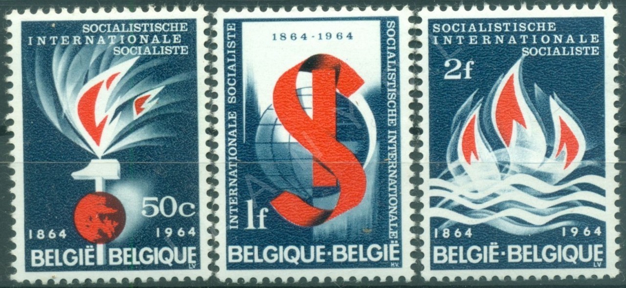 BELÇİKA 1964 DAMGASIZ ULUSLARARASI SOSYALİST BİRLİĞİ'NİN 100. YILI SERİSİ
