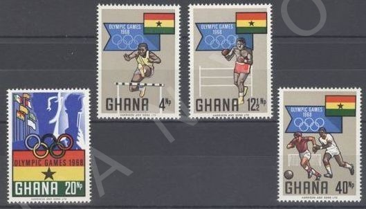 GHANA 1969 DAMGASIZ (ŞARNİYERLİ)MEXİCO OLİMPİYAT OYUNLARI SERİSİ