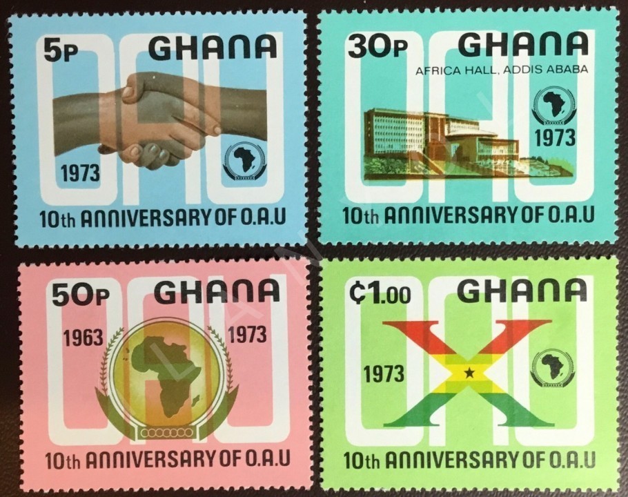 GHANA 1973 DAMGASIZ (ŞARNİYERLİ)O.A.U.’NUN 10.YILI SERİSİ