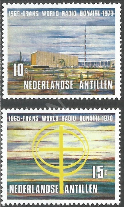 HOLLANDA ANTİLLERİ 1970 DAMGASIZ TRANS DÜNYA MİSYONER RADYO İSTASYONUNUN AÇILIŞININ 5.YILI SERİSİ