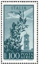 İTALYA 1955 DAMGASIZ ROMA ÜZERİNDE UÇAK SERİSİ