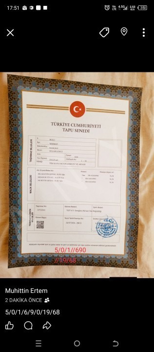 İMARLI İSKANLI RUHSATLI BETONARME TEK KATLI EV, 230M2 MÜSTAKİL ARSA ÜZERİNDE, KARACASU/BOLU,