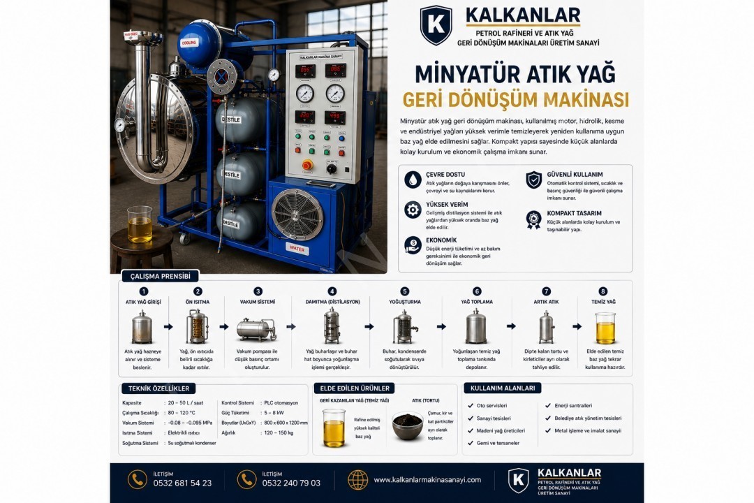 Manufacturing of diesel, gasoline, and lubricating oil production machinery.kalkanlar machina