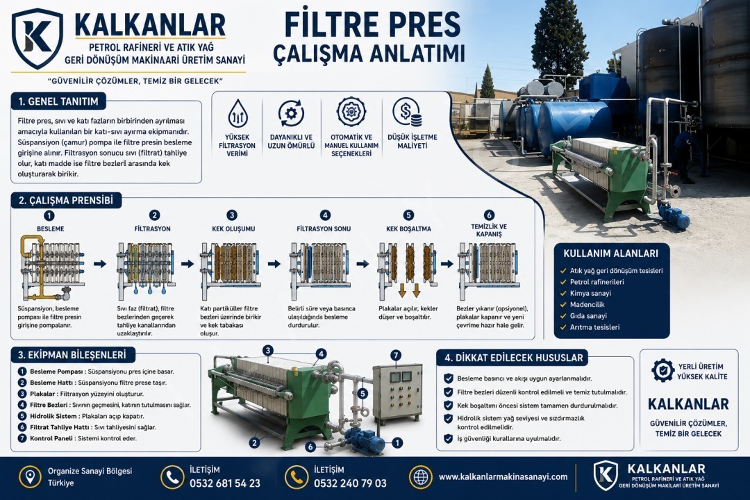 Manufacturing of diesel, gasoline, and lubricating oil production machinery.kalkanlar machina