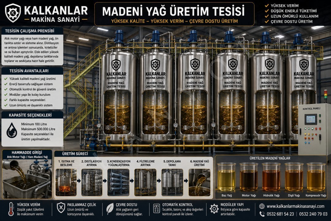 Manufacturing of diesel, gasoline, and lubricating oil production machinery.kalkanlar machina