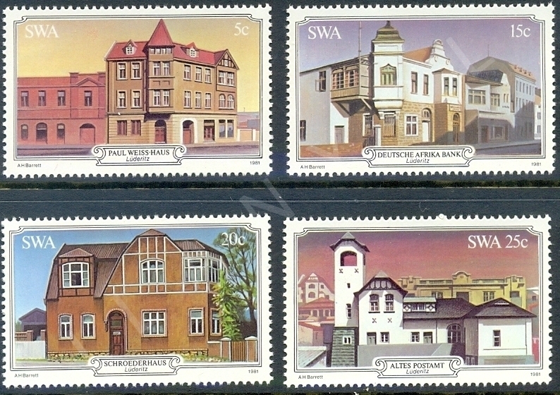 GÜNEY BATI AFRİKA 1981 DAMGASIZ LUDERİTZ BİNALARI SERİSİ